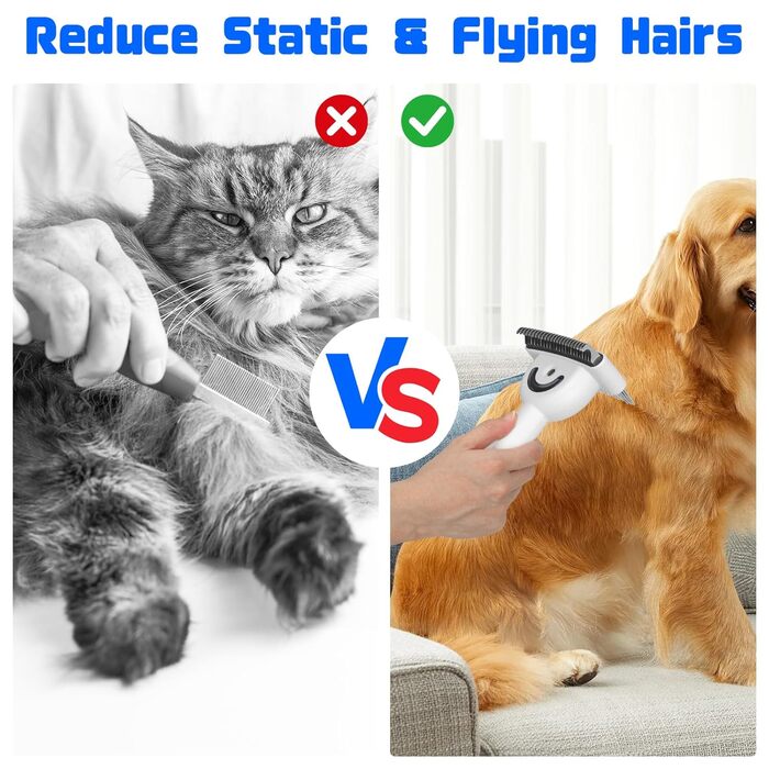 Парова щітка для собак та котів, 2-в-1 з UV-стерилізацією, для вичісування ворсу та підшерстка