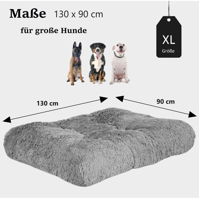 Ліжко для собак середніх порід King Dog: м'яке, комфортне, 80x60 см, сіре, з антиковзною підкладкою