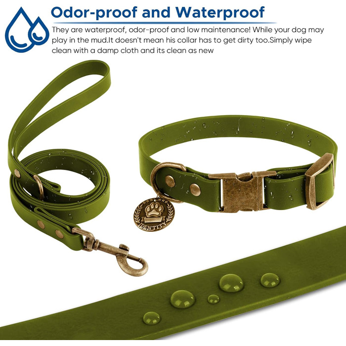 Набір повідків та нашийників для собак Wisedog: регульовані, міцні нашийники та повідки для малих, середніх та великих собак, з тримачем для пакетів для вигулу (M, L) (Окружність нашийника: 30-46 см; Повідок: 1.5 м), (XL(Окружність нашийника: 41-64 см; По