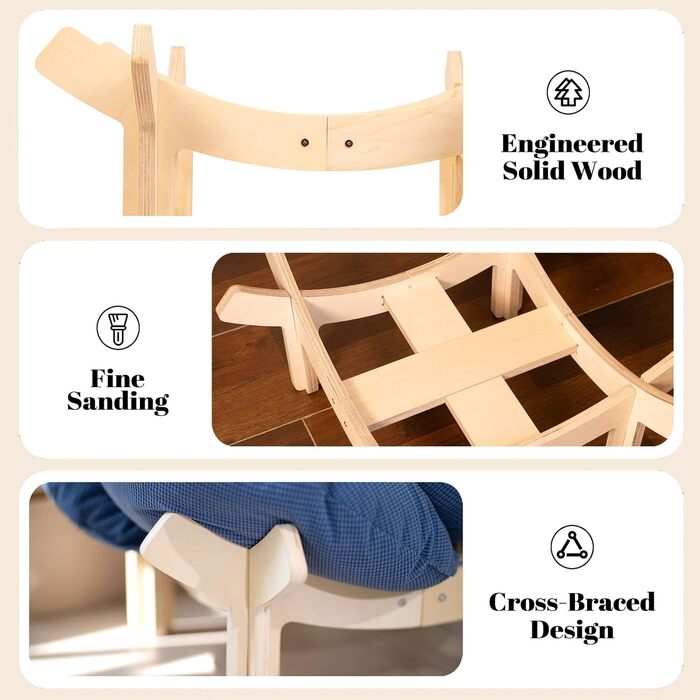 Кішка-друзі: Підвищене ліжко для котів у формі квітки, 55 см x 55 см, велике ліжко-софа для котів, стильний стільчик з еластичним м'яким подушками, меблі для котів для сну, для всіх котів (Темно-синій)