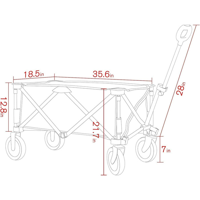 Складаний візок Bollerwagen для кемпінгу, саду, пляжу та покупок (100 кг, оранжевий)