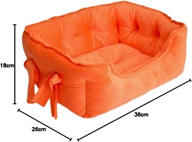 Клітка-лежанка для собак та котів, лежанка для домашніх тварин, м'яка, прямокутна, тепла (Помаранчевий, 48*38*18 см)