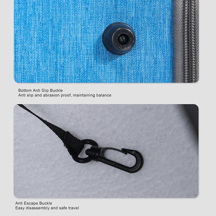 Фарбований велосипедний кошик Haofy для собак, переноска для тварин з 4 сітчастими вікнами, швидкознімний кріплення на кермо, для собак вагою до 8 кг, сумка для подорожей, велосипедні аксесуари (Сірий) (Блакитний)