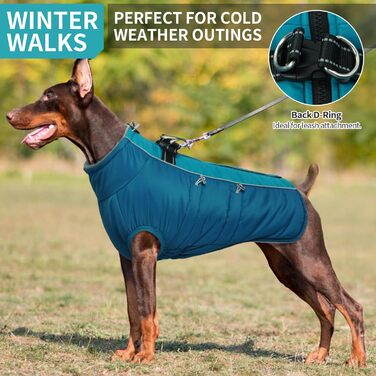 Водонепроникний теплий зимовий одяг для собак - куртка-манжетка з отвором для шлейки, камуфляж Olive Drab (3XL)