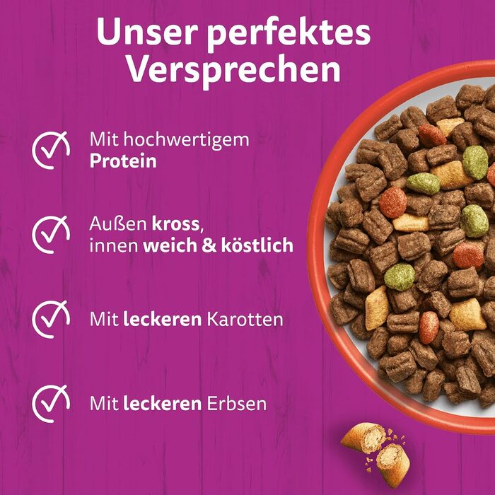 Сухий корм для дорослих котів Whiskas з яловичиною, набір 5 x 800 г