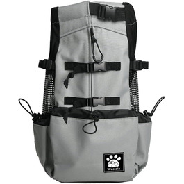 Рюкзак-переноска для собак, 1–25 кг, сірий XL. Зі шнурком, отвором для голови, вентиляцією. Для маленьких та середніх собак. Безпечний, комфортний, легкий.