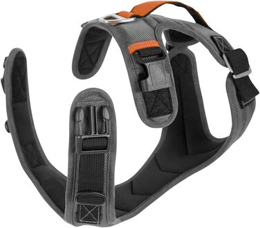 Шлея для собак Pioneer з ручкою та ременем безпеки, розмір L, сіра