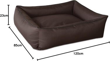 Ліжко для собак BedDog MAX, XXL, коричневе (CHOCOLATE), 120x85x23 см. Знімна та миюча наволочка, зручне собаче ліжко-корзина