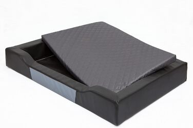 Крісло-лежанка для собак XL, 93x62 см, чорний Eco-шкіра, з м'яким матрацом