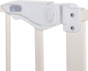 PawHut захисна перегородка для сходів і дверей, металева, біла, 97,5x104,1 см, без свердління, з подовжувачем, автозакривання, подвійний замок, для собак і домашніх тварин