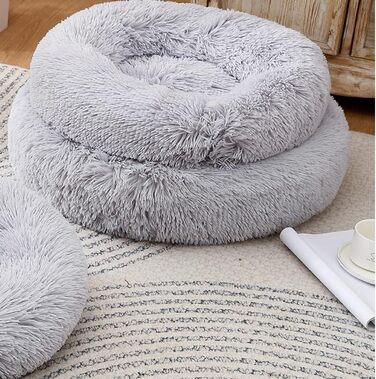 Кругле ліжко для собак та котів, м'яке плюшеве, водонепроникне, 37 см, до 3 кг