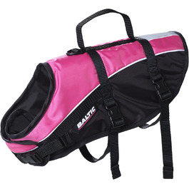 Плаваючий жилет для тварин Baltic Mascot, з кріпленням на липучці та ремінцем, X-Small, 0-3 кг, рожевий/чорний