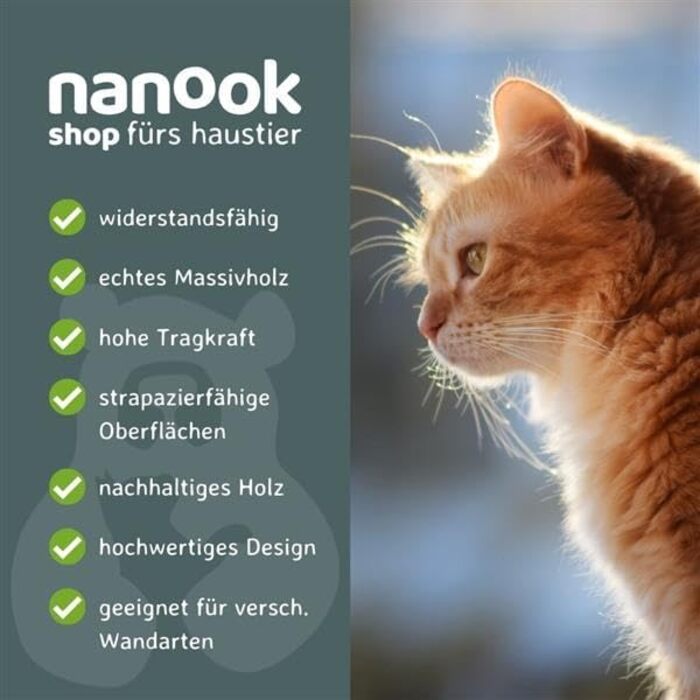 Стіна для лазіння котів nanook XL – набір із 3 сходинок, настінний когтеточка для котів, сходи для лазіння, дерев'яний комплекс