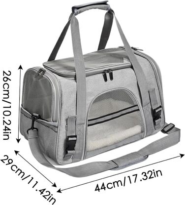 Сумка-переноска для котів та собак | Легка, зручна, дихаюча переноска для тварин на плечі, для прогулянок на вулиці, сірого кольору