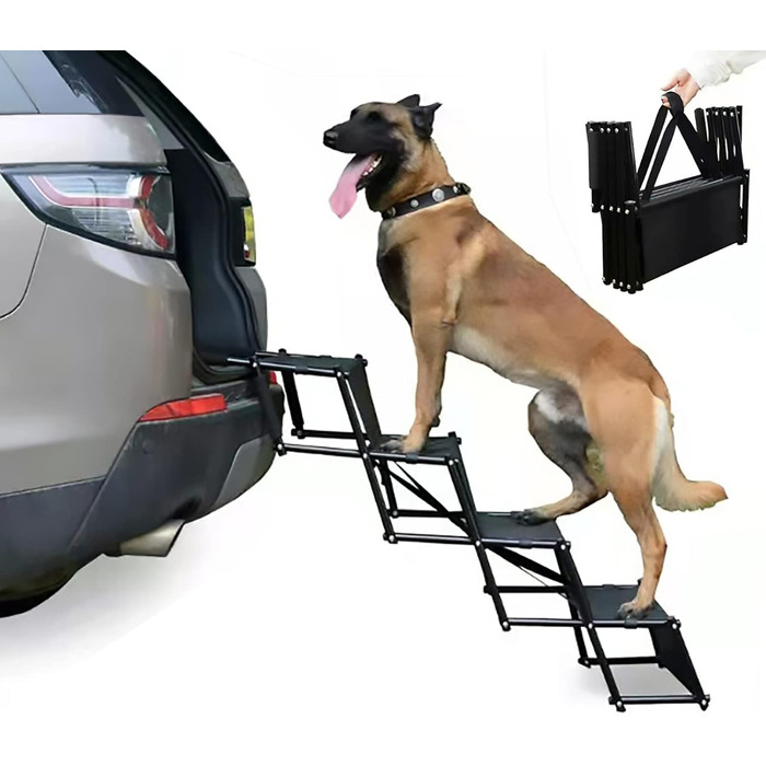 Рампа для собак, складана, до 60 кг, захист суглобів, для великих та маленьких собак, легко складна, для дому