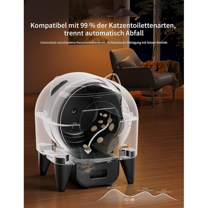 Автоматичний лоток для котів Katzenklo 110л, для кількох тварин, з дезодорацією та додатком