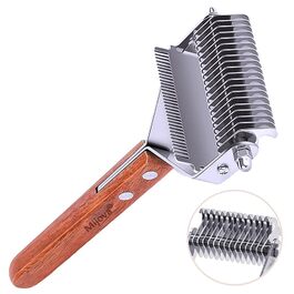 Професійна щітка-розпушувач для собак: двостороння, для видалення ковтунів та шерсті