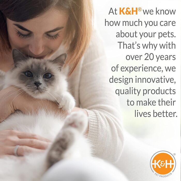 Обігріте котяче ліжко K&H Amazin Kitty Pad для дому, сіра миюча мат для котів, ловить шерсть і пил, 38,1x50,8 см