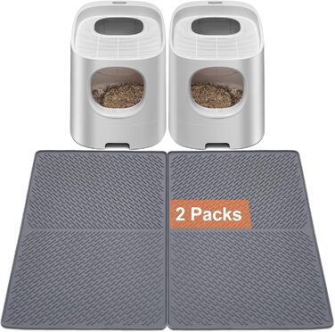 Килимок для котячого туалету Odoland, 2 шт., 71 x 51 см, сірий, силіконовий, вологостійкий