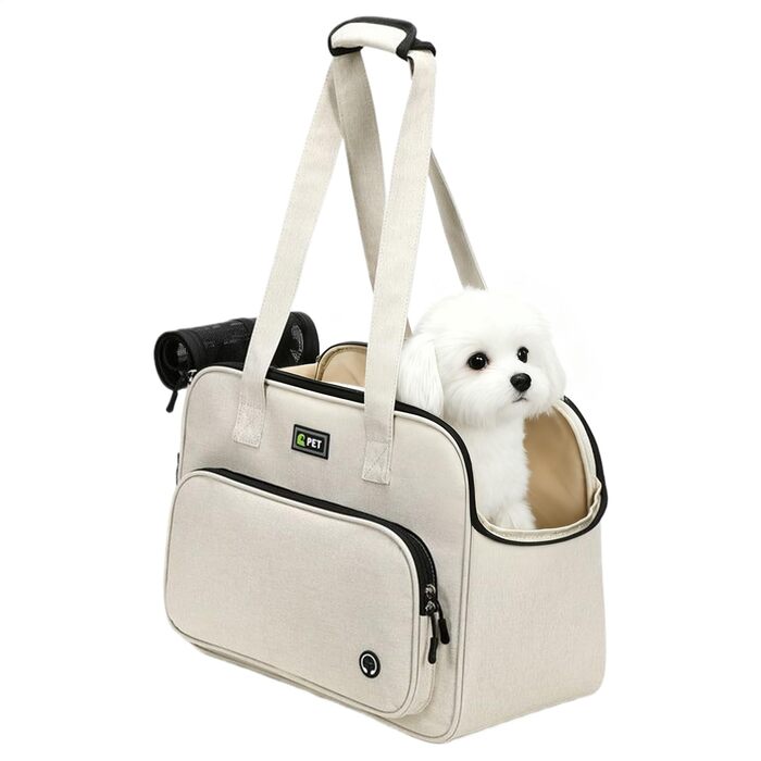 Транспортна сумка для собак - м'яка переноска з великими кишенями, вентильована переноска для тварин для подорожей, прогулянок, пікніків, поїздок на авто