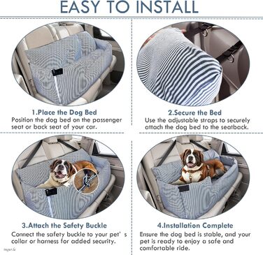 Автокрісло для собак LELEFIDO, великі породи до 36 кг, з підстилкою та 2 страхувальними ременями