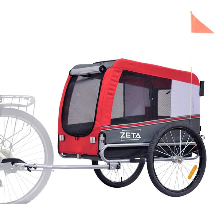 PAPILIOSHOP Причіп для собак та котів, візок для тварин, 3 розміри, стабільний, комфортний, практичний (Червоний)