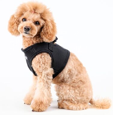 Нагрудник для собак Puppia, чорний, X-Large (XL) - м'яка жилетка, для малих та середніх собак, також для цуценят, анти-тягучий