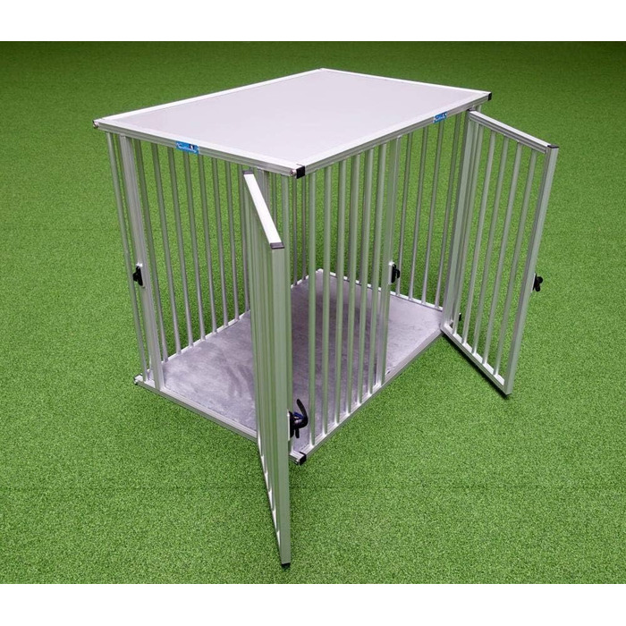 Металева клітка для собак Callieway ALU DOGBOX, XXL, 2 двері, вертикальні прути, для дому та офісу