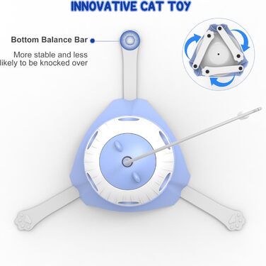 Інтерактивна іграшка для котів FUGODIWI, електрична, 3-в-1, Whack-a-Mole, з USB-зарядкою (блакитна)