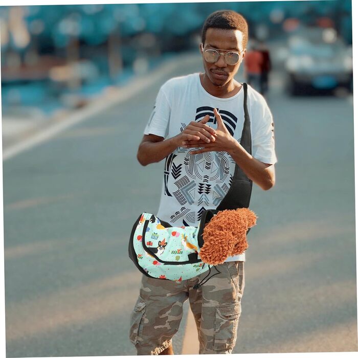 Сумка-переноска для собак ERINGOGO, дихаюча, через плече, регульована, для подорожей та прогулянок, зелений (жовтий)