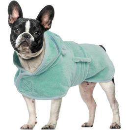 Рушник для собак OUOBOB: теплий халат з мікрофібри з капюшоном, зелений, розмір M