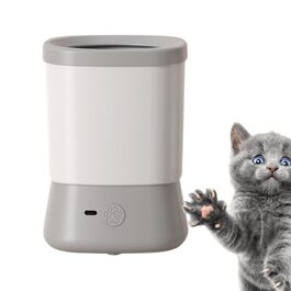 Автоматичний мийка лап для собак - 2 швидкості, захист від бризок, аксесуар для догляду вдома, у подорожах, на природі, сірий