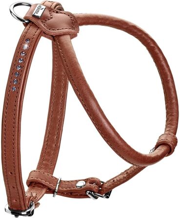 Нашийник для собак HUNTER Round & Soft Canadian UP, колір: Cognac, м'яка, еластична шкіра, оброблений край, не травмує шерсть, екологічний, Made in Germany, розмір: S/1 S/1 Cognac