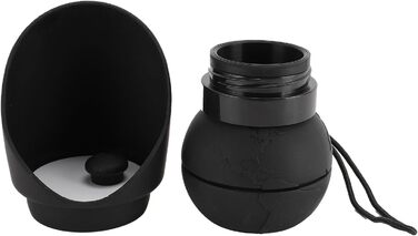 Складана пляшка для води для собак, силіконовий напійник для тварин, диспенсер для води для цуценят, дорожній напійник для собак, для прогулянок та походів (чорний)