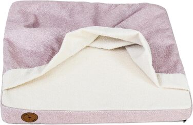 М'яке ліжко для собак середніх порід з ортопедичною матрацом, капюшоном та неслизьким покриттям. Легко миється, з блискавкою. Рожевий колір, 85 x 70 x 10 см