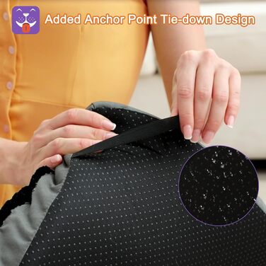 Крісло-ліжко для собак великих та середніх порід, чорне, 91x58 см, водонепроникне, дихаюче, зручне, миється