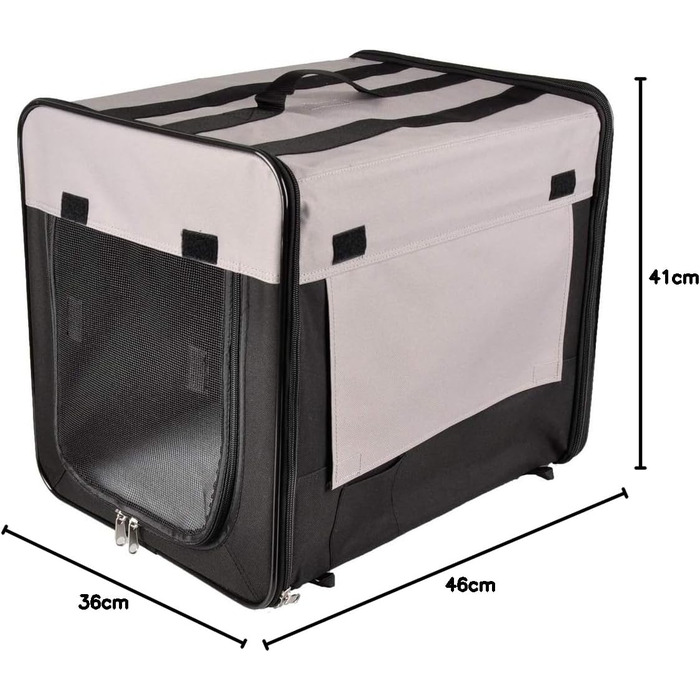 Переноска для тварин Karlie Smart Top Plus L 46×36×41 см, чорна-сіра