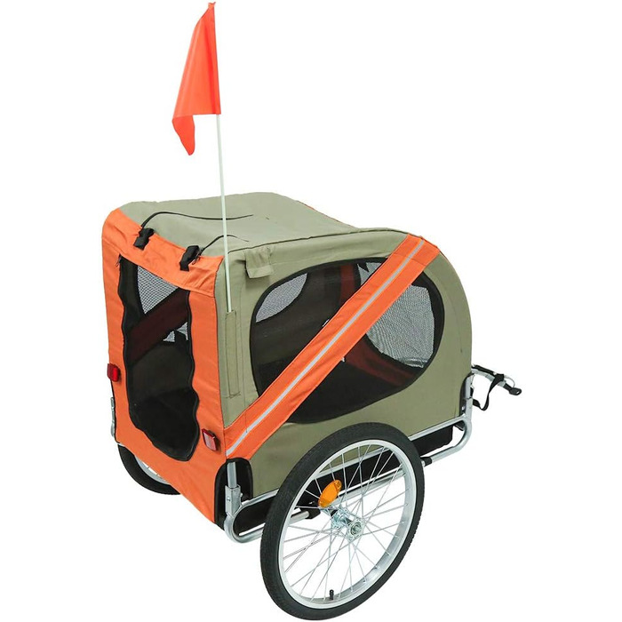Багатофункціональний велопричіп 2-в-1: для дітей та домашніх тварин. Велосипедний візок-причіп для 2-х осіб (137x73x90 см, помаранчевий)