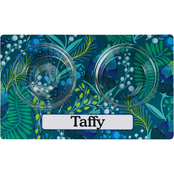 Drymate Килимок для годівлі собак та котів - Персоналізований килимок під миску, з перероблених волокон, машинне прання, 30x60 см, Paw Dots - Чорний Small (30x60 см)