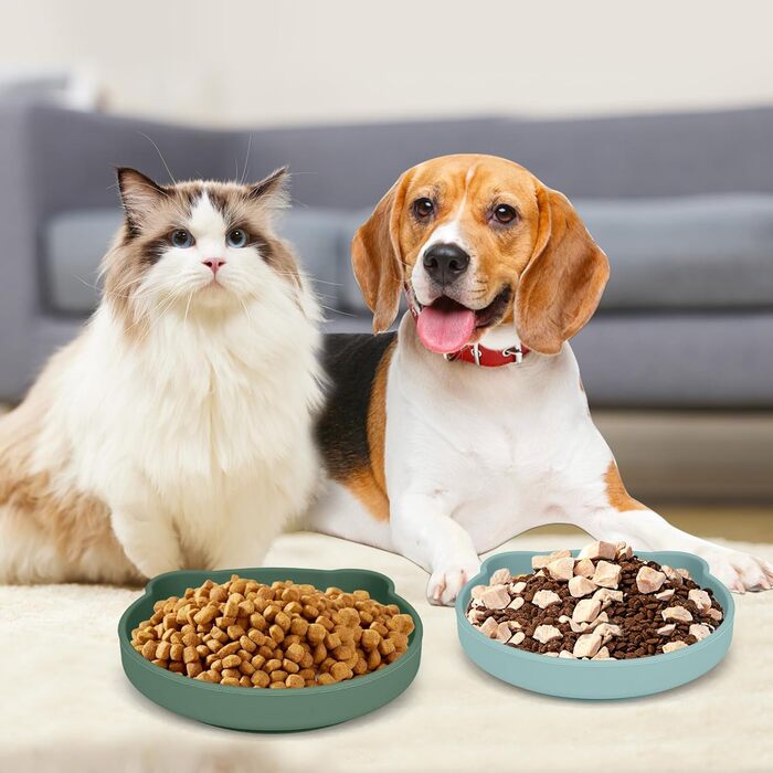 3 миски для котів: годівниця, миска для води, силіконові миски для котів, миски для сухого та вологого корму