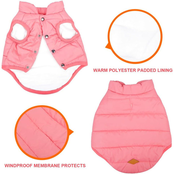 Тепла куртка для собак Meioro: зимовий пуховий жилет для французького бульдога, мопса та інших порід