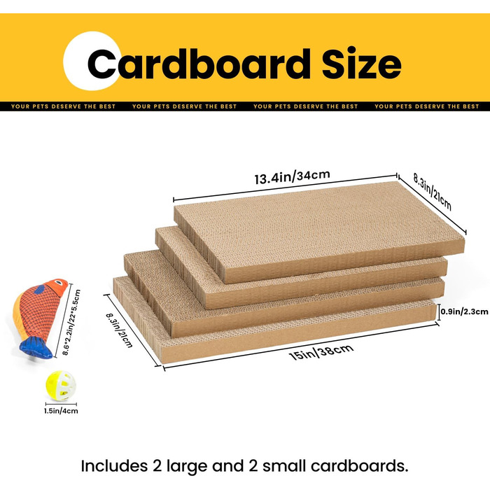 5-Piece Cat Scratch Box Set from Conlun: Large, Double-Sided Design, Interactive Openings, Durable Scratch Pad, Furniture Protector (White)