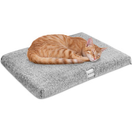 Navaris Тепла ковдра для котів та собак - 60x45x4 см. М'яка, знімний чохол, білий/сірий