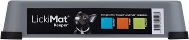 LICKIMAT Indoor Keeper - годівниця для собак, повільна годівниця, лижуча килимок-тримач для корму, ласощів, йогурту та арахісової пасти - сіра