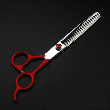 Набір ножиць для собак 7.0' 6 в 1: прямі, вигнуті, фінішна ножиця, пінцет, гребінець. Нержавіюча сталь 440C