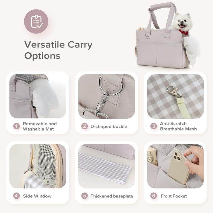 Переноска для тварин, переноска для котів та цуценят, м'яка, складана, сіра, до 6.8 кг