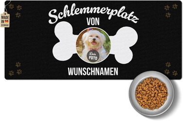Персоналізована килимок для годування собак з іменем та фото - Royal, 90 x 40 см, миючий, протиковзкий