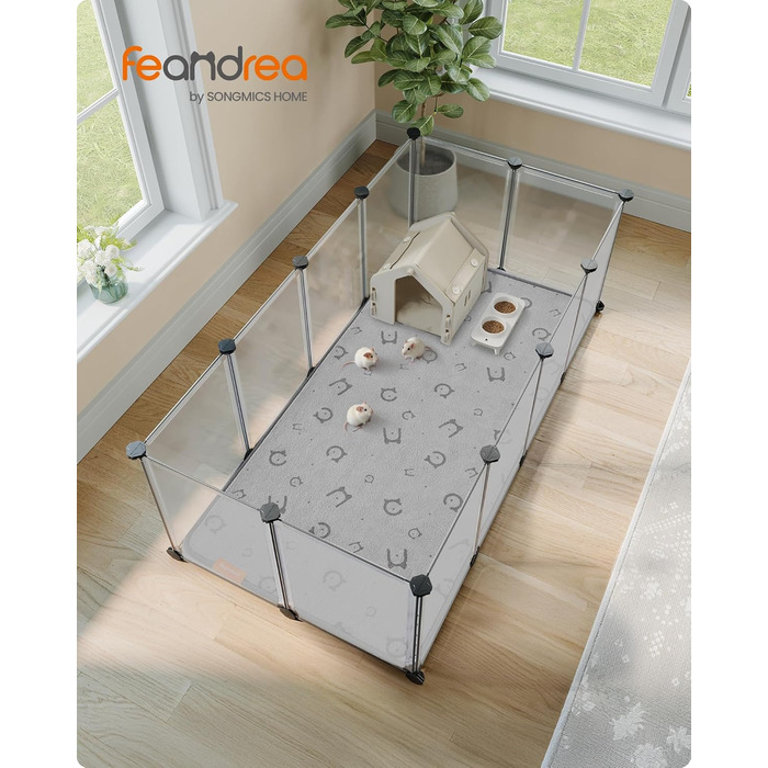 Водонепроникний килимок для собак Feandrea (2 шт.), 122 x 61 см, сірий - для кроликів, хом'яків, морських свинок