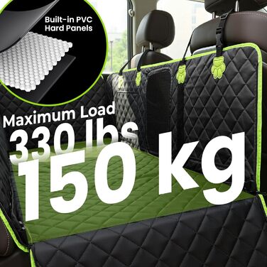 Захисний килимок для собак у машину Pecute 2-в-1: для заднього сидіння та як переноска, водовідштовхувальний, анти-царапин, з жорстким дном