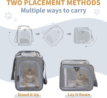 Транспортна сумка Petsfit для котів та собак | Авіапереліт, авто та поїзд | Сірий колір, Small